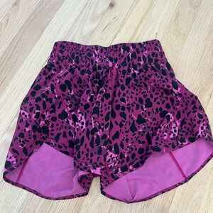 Lululemon Pink Leopard Print Shorts